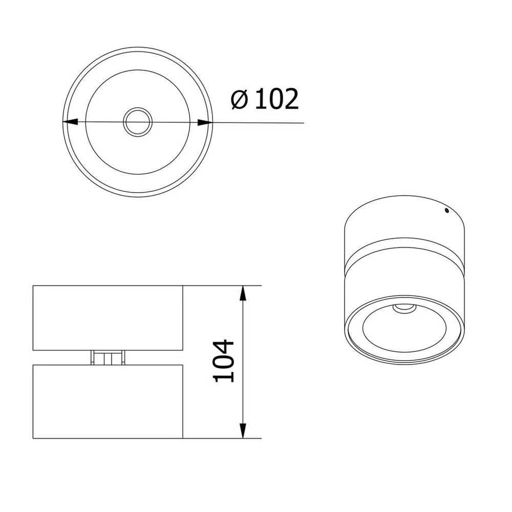 Lubinis šviestuvas GTV Šviestuvas LED BIANCO , 15W, 1500lm, AC220-240V, 50/60 Hz, PF> 0,5, Ra≥80, IP20, IK06.36 °