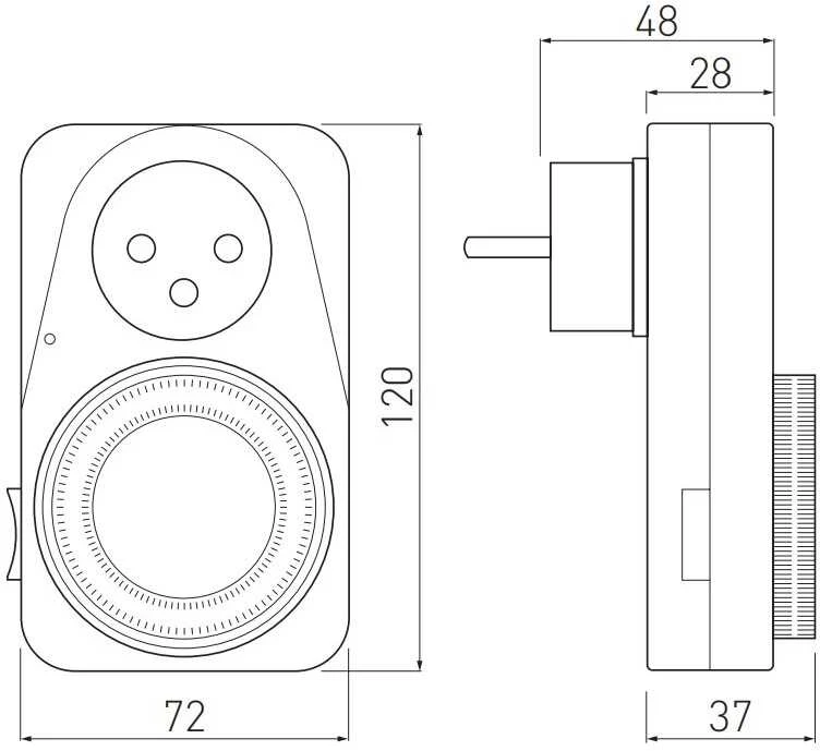 GTV programuojamas laikmatis, baltas, PC-MECH24-00