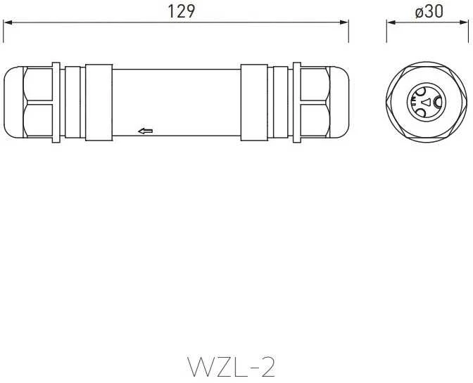 GTV Vandeniui atspari kabelio jungtis, IP68, WZL-2