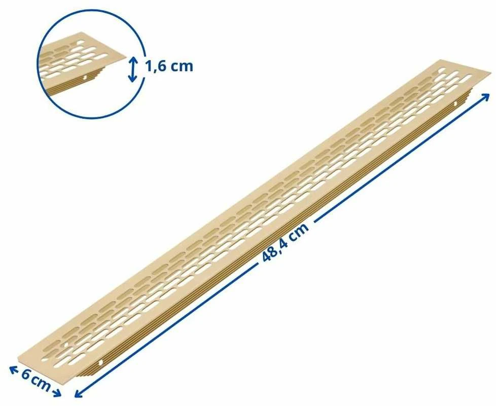 GTV Ventiliacinės grotelės 480 x 60mm, auksines spalvos