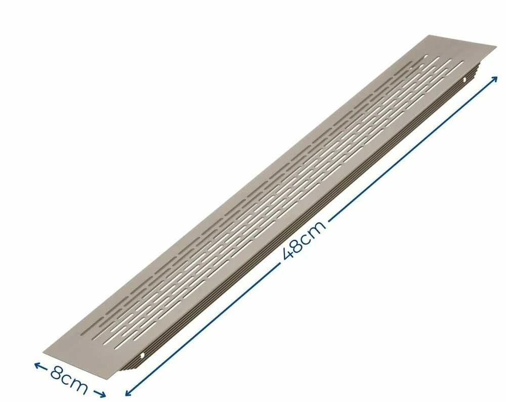GTV Ventiliacinės grotelės 480 x 80 mm, šviesaus antracito spalvos