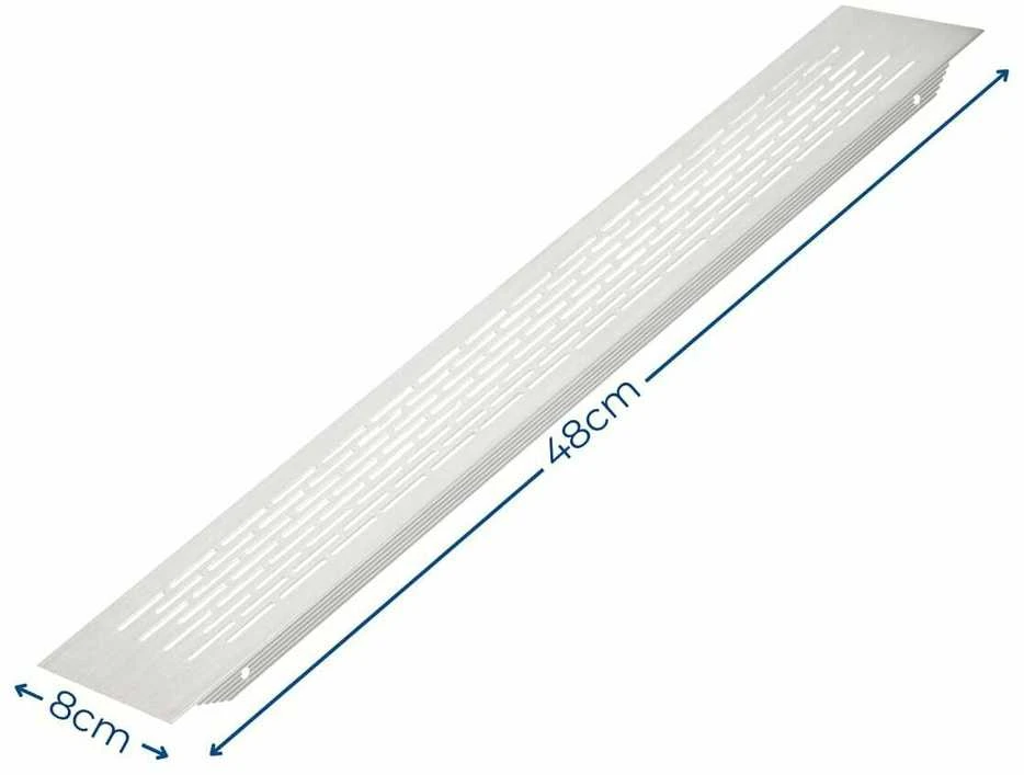 GTV Ventiliacinės grotelės, 480 x 80 mm, šlifuoto plieno spalvos