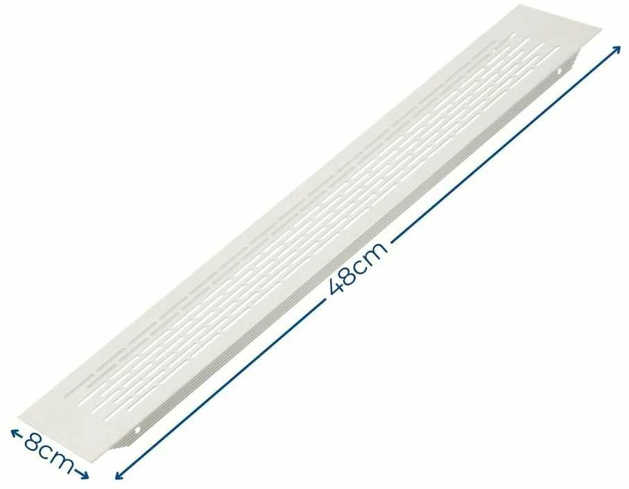GTV Ventiliacinės grotelės, 480 x 80 mm, šviesiai pilkos spalvos