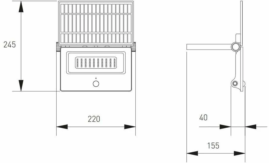 Hogert Pakraunamas lauko LED šviestuvas Lumos II, IP65, juodas, LD-LUMOSII-3000-64, GTV