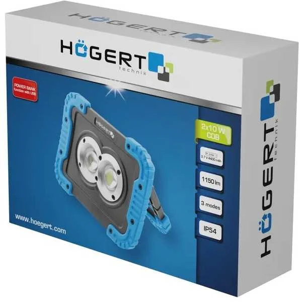 Šviestuvas Hogert HT1E430; 3,7 V; 4,4 Ah akum.