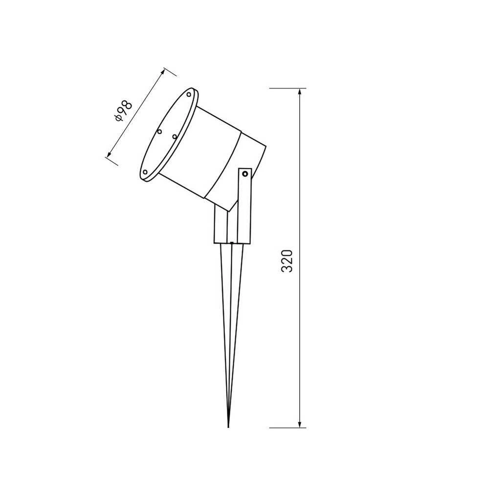 GTV Sodo šviestuvas DIEGO, GU10, MAX. 35 W, IP65, AC220-240 V, 50/60 Hz, pilkas