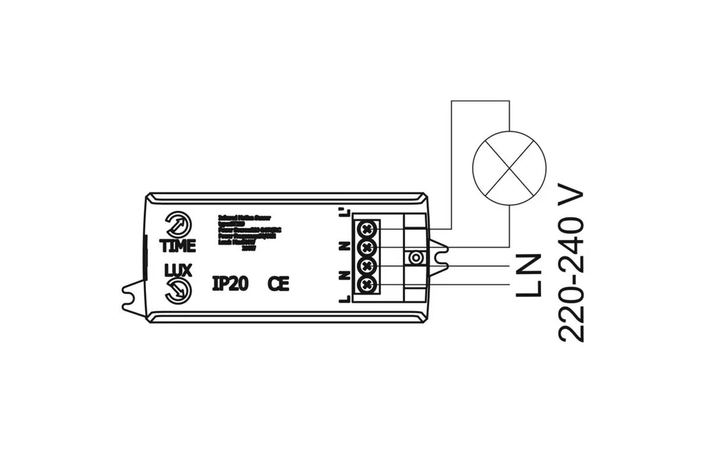 GTV Judesio jutiklis CR-18, maks.800W, AC220-240V, 50/60Hz, 360°, maks.8m, IP20, taip pat LED