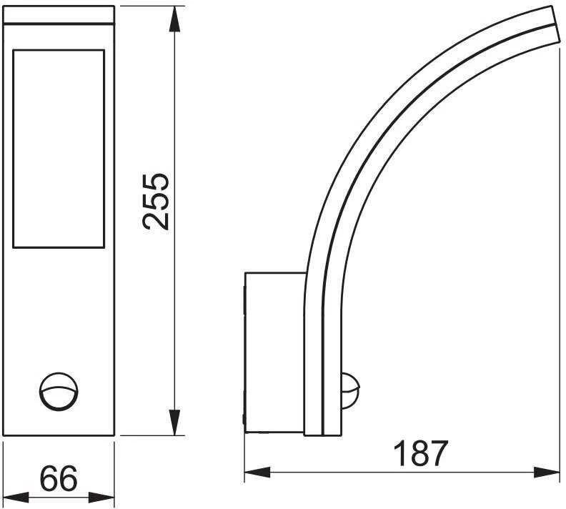 GTV LED šviestuvas PARIS su judesio jutikliu, 10W, 900lm, IP54, AC220-240V, 50/60Hz, 140°, 9m,