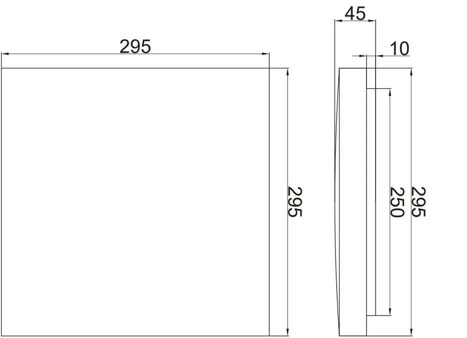 GTV ALTAR LED Ceiling Lamp, 295x295mm, 4000K, 24W, 1680lm, AC180-250V, 50/60 Hz, PF>0.5, IP54,