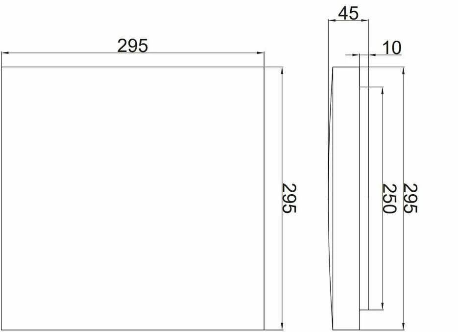 LED lubinis šviestuvas Altar, 295 x 295 mm, 4000K, 24W, Juodas, LD-ALT24W-NW-10, GTV