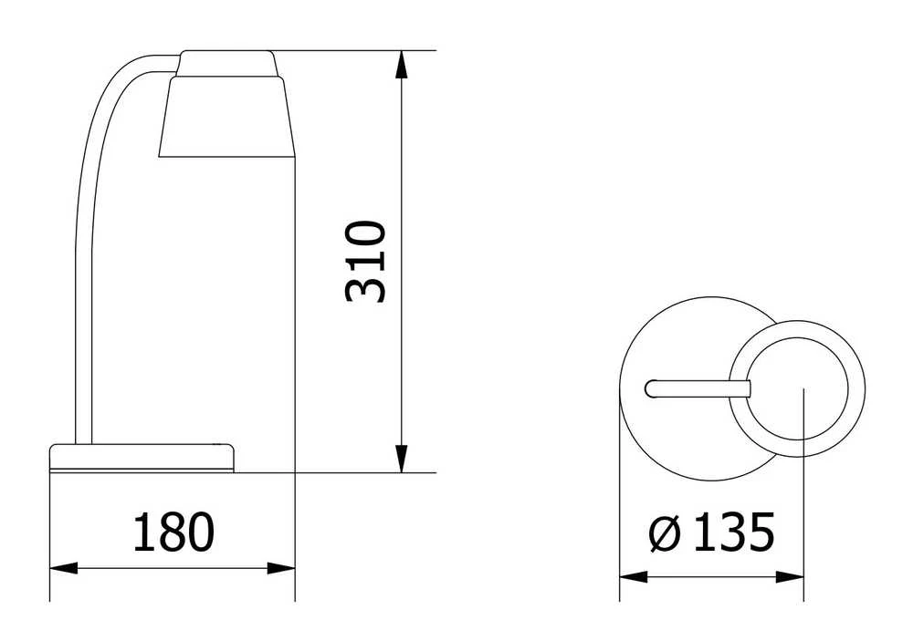 GTV Stalinė lempa "Helin", 6W, 350lm, AC220-240V, 3-CCT, PF>0,5, RA>80, pilka