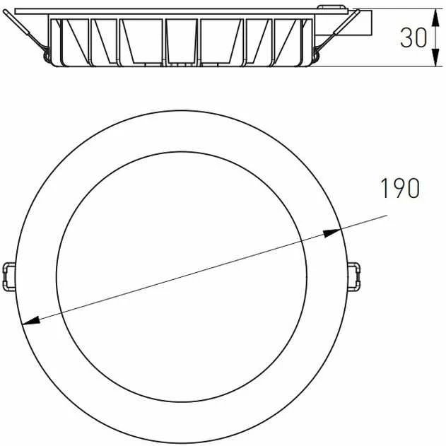 25W LED įleidžiamas šviestuvas GTV AREZZO, baltas, 3000/4000/6400K, IP54