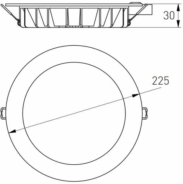 35W LED įleidžiamas šviestuvas GTV AREZZO, baltas, 3000/4000/6400K, IP54