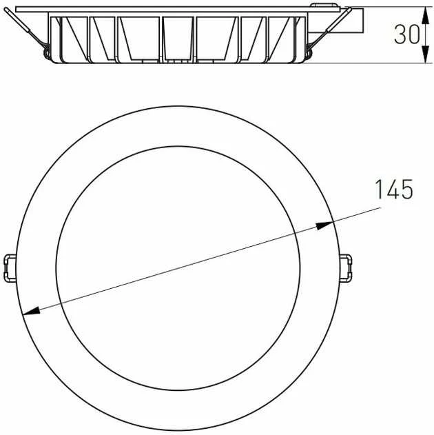 18W LED įleidžiamas šviestuvas GTV AREZZO, baltas, 3000/4000/6400K, IP54