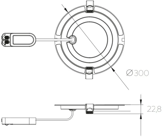 GTV MAXIS Downlight, LED, 24W, 1950lm, CCT, AC220-240V, IP44, Recessed, Round, Baltas