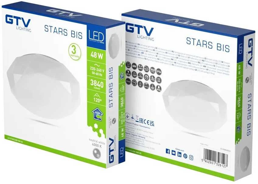 Lubinis šviestuvas Stars Bis, LD-STARS48W-NW-00, GTV
