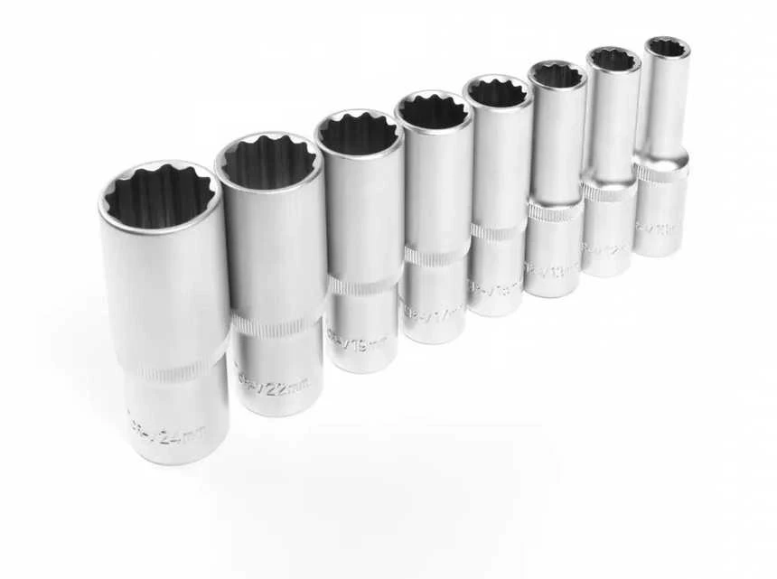 Hogert 1/2" 12-point socket wrench set, 8 pcs.