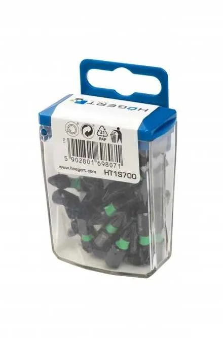 Hogert Impact bits 20 pcs PZ2 25 mm