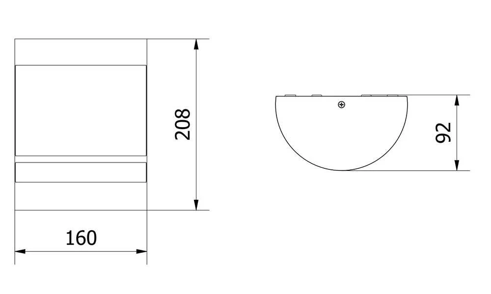 GTV ESO sieninis šviestuvas, E27, MAX. 11 W, IP54, AC220-240 V, 50/60 Hz, inox