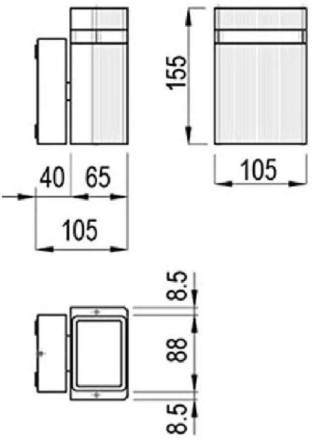GTV Vienos krypties sieninis šviestuvas NESSA, GU10, MAX. 50W, IP54, AC220-240V, 50/60Hz, juod