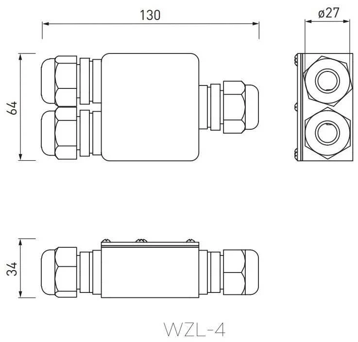 GTV Vandeniui atspari elektros laidų jungimo dėžutė IP68 450V 24A 2.5mm