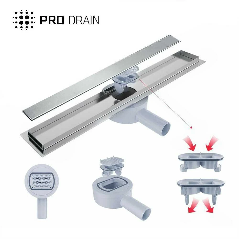 Latakas PRO Drain 360 2in1 Sausas su įklijuojama plytele 60 cm
