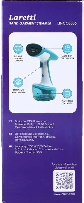 Rankinis lygintuvas su garinimo funkcija Laretti LR-CC8335