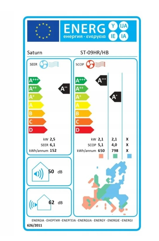 Saturn ST-09HR/HB Sieninis padalytas oro kondicionierius su „Heating Belt“ sistema, skirta efektyviam šildymui žiemą