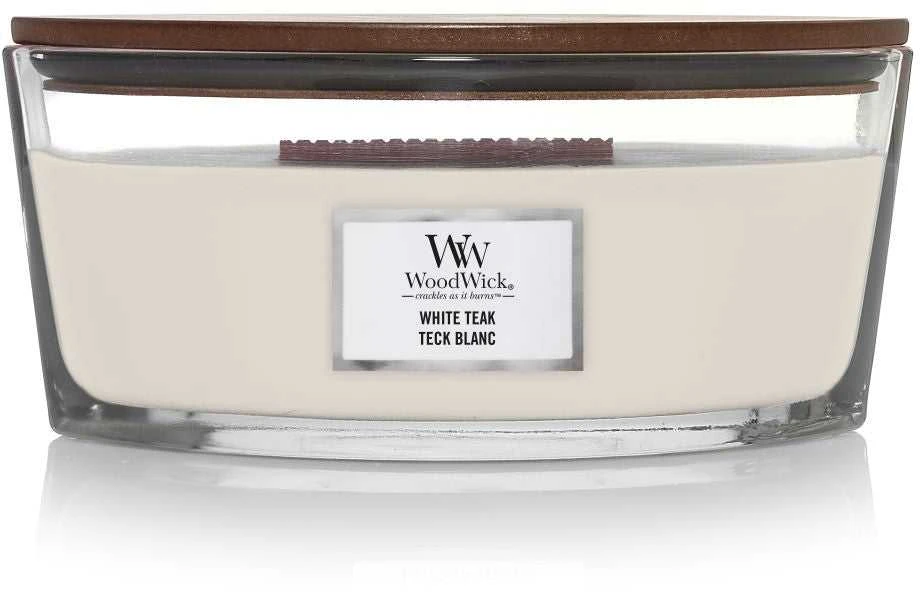 WoodWick Aromatinė žvakė (White Teak), 453,6 g
