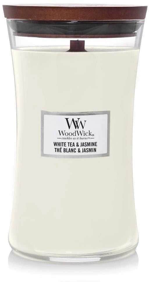 WoodWick Aromatinė žvakė (White Tea & Jasmine), 609,5 g