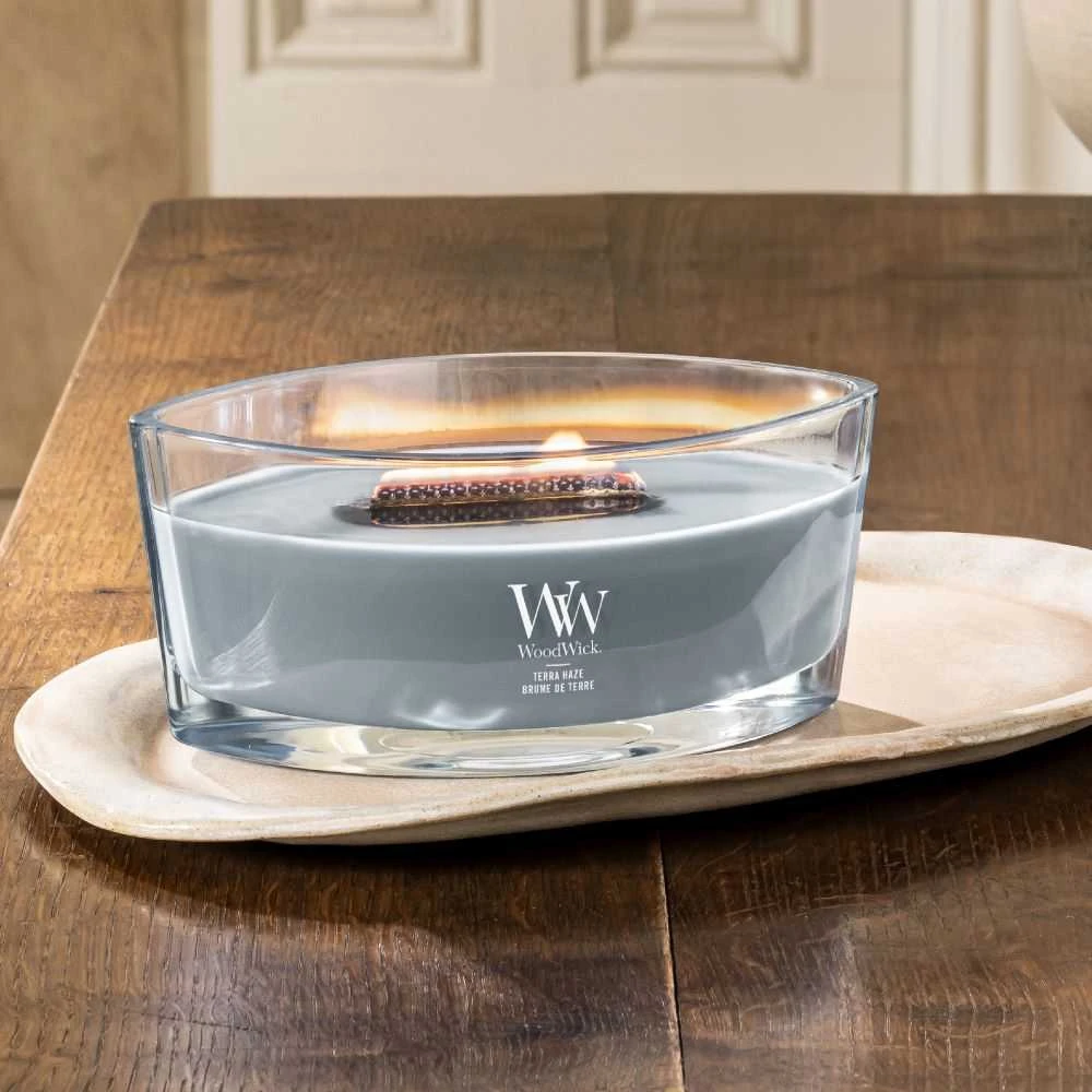 WoodWick Aromatinė žvakė (Terra Haze), 453,6 g