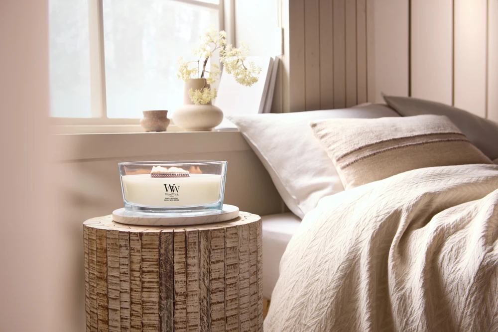 WoodWick Aromatinė žvakė (Vanilla & Sea Salt), 453,6 g
