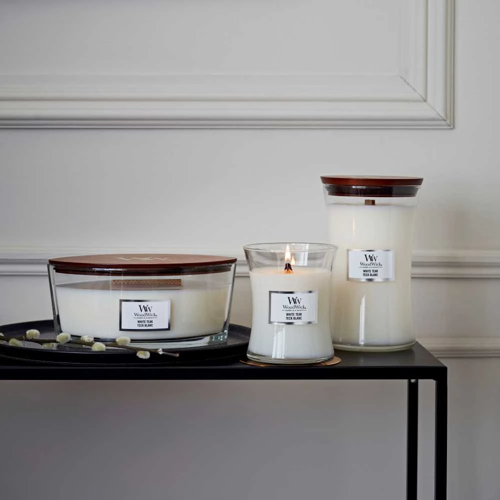 WoodWick Aromatinė žvakė (White Teak), 609,5 g