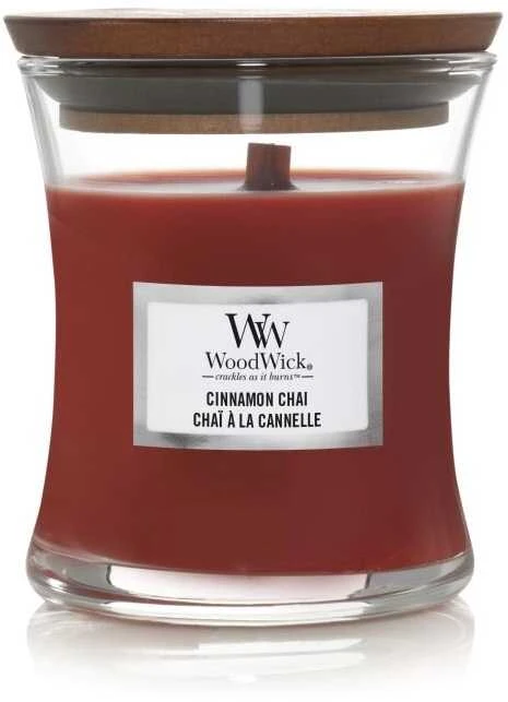 WoodWick Aromatinė žvakė (Cinnamon Chai), 85 g