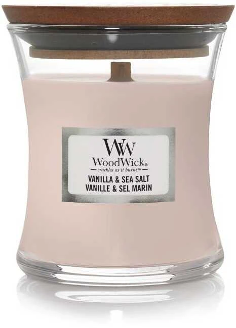 WoodWick Aromatinė žvakė (Vanilla & Sea Salt), 85 g