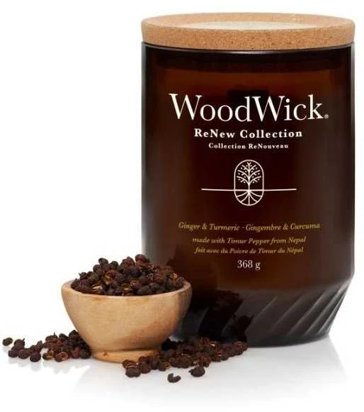 Woodwick Aromatinė žvakė (Medium Ginger & Turmeric), 368g