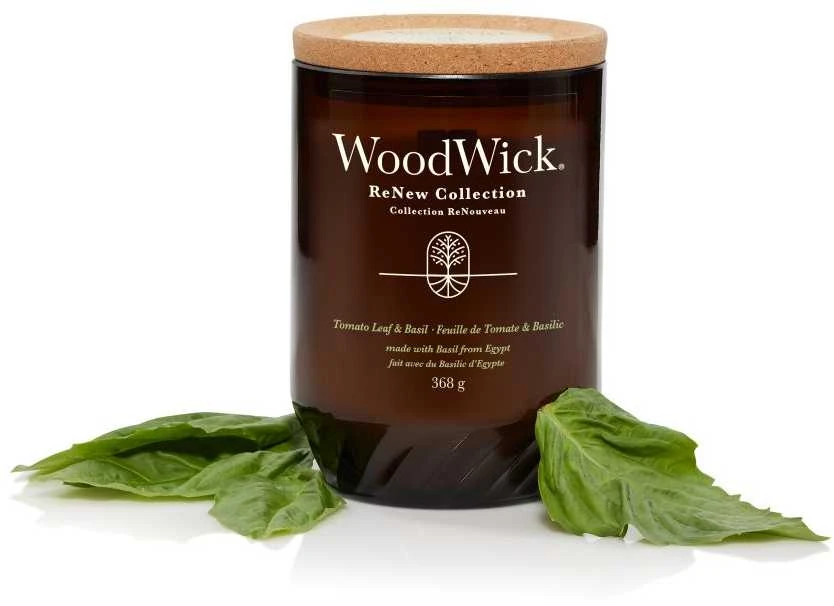 WoodWick Aromatinė žvakė (Large Tomato Leaf & Basil), 368 g