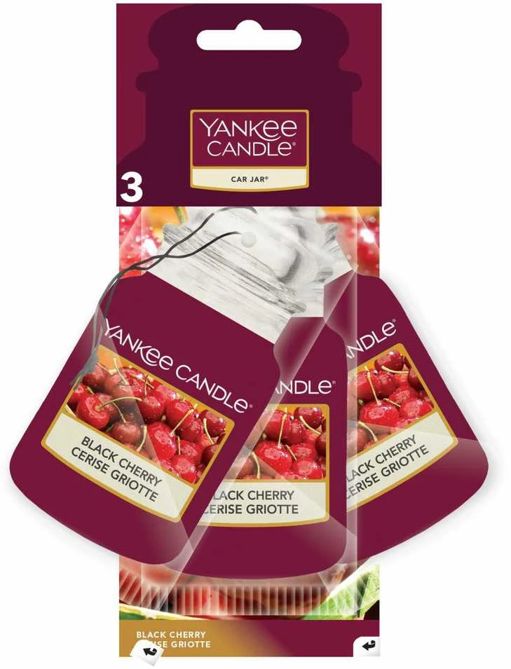 „Yankee Candle“ automobilio kvapiklių rinkinys „Juodas Cherry“ – 3 vnt.