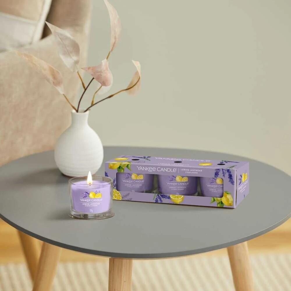 Yankee Candle Aromatinių žvakių rinkinys (Lemon Lavender), 3 x 37 g
