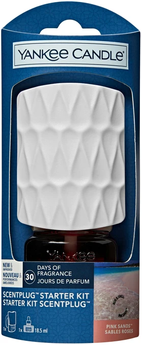 Yankee Candle kvapų difuzoriaus ScentPlug rinkinys (EU kištukas) – Rožinė Sands™ "Organic Pattern“ dizainas