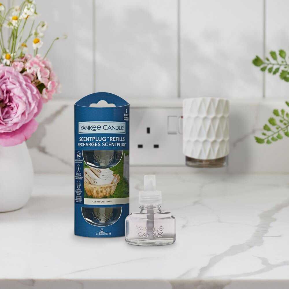 Drėkintuvas „Yankee Candle“ kvapiųjų žvakių valiklio medvilnės papildymas (kvapų kamštelių papildymai) 2 x 18,5 ml