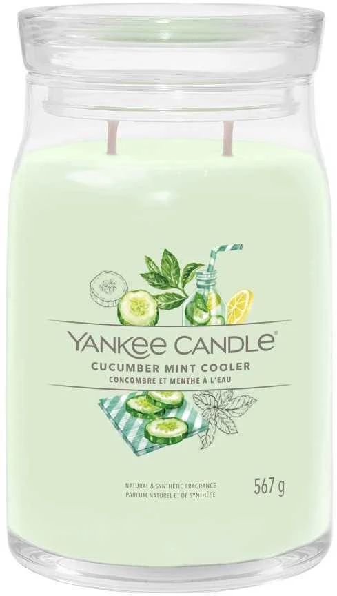 Yankee Candle Aromatinė žvakė "Signature", didelė stiklinė "Cucumber Mint Cooler" 567 g