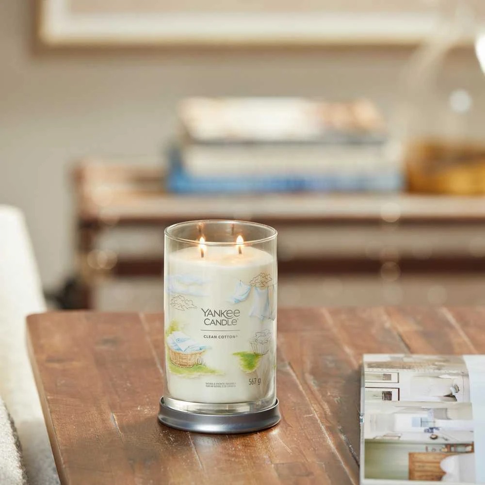Yankee Candle Aromatinė žvakė Signature tumbler large Clean Cotton 567 g