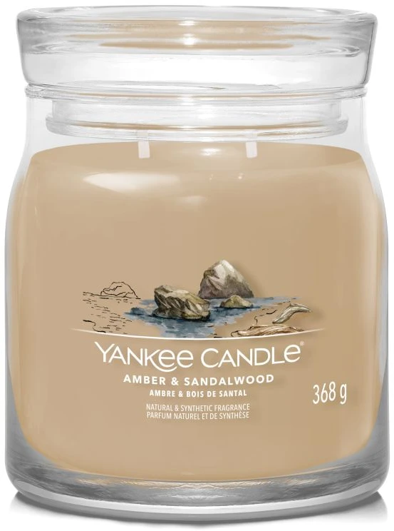 Yankee Candle Aromatinė žvakė Signature glass medium Amber - Sandalwood 368 g