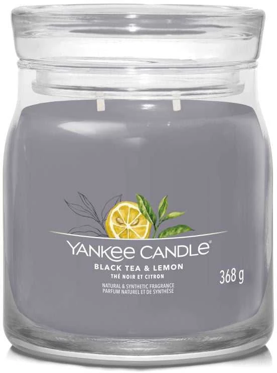 Yankee Candle Aromatinė žvakė Signature glass medium Juodoji arbata - citrina 368 g