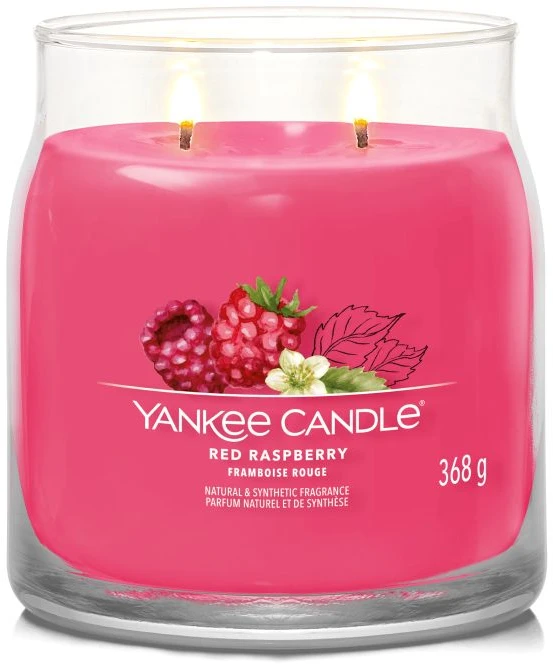 Yankee Candle Aromatinė žvakė Signature glass medium Raudonoji avietė 368 g