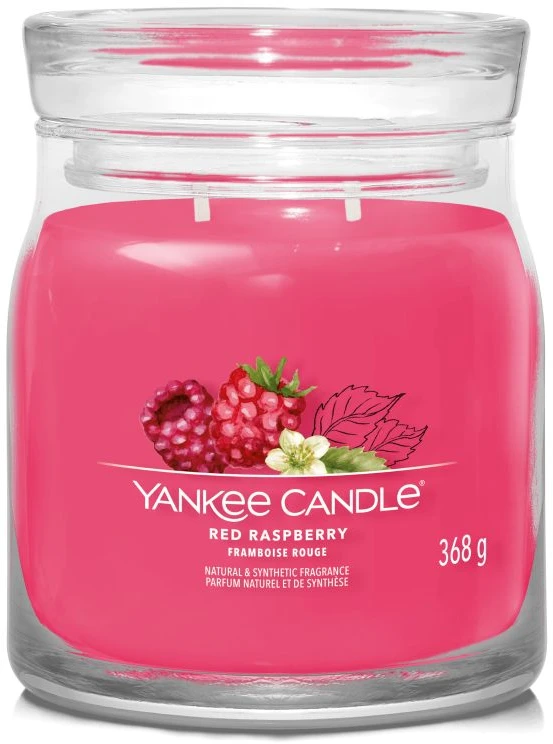 Yankee Candle Aromatinė žvakė Signature glass medium Raudonoji avietė 368 g