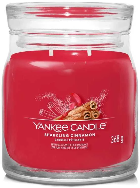 Yankee Candle Aromatinė žvakė Signature glass medium Sparkling Cinnamon 368 g