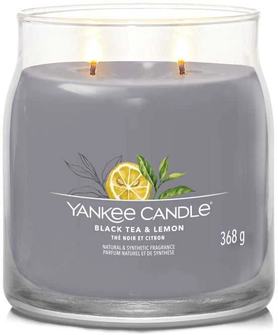 Yankee Candle Aromatinė žvakė Signature glass medium Juodoji arbata - citrina 368 g