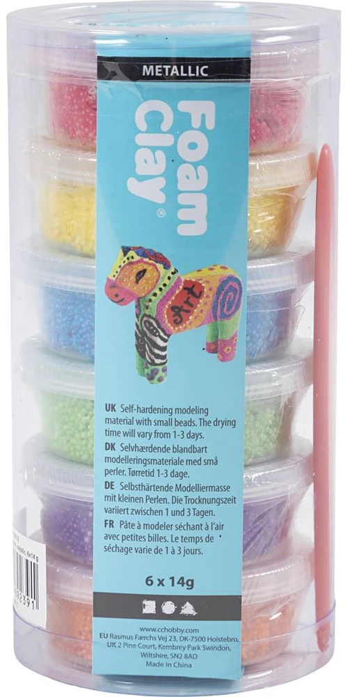 Foam Clay Burbulinio modelino rinkinys, 6 ryškios skirtingos spalvos